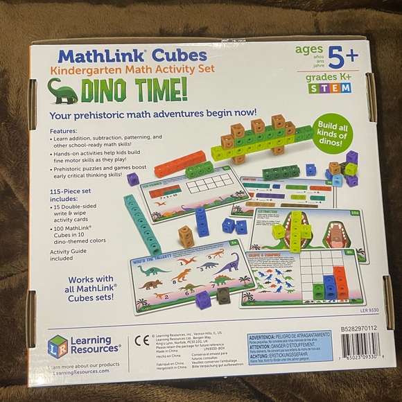 Learning Resources- Math Link Cubes Kindergarten Math Activity Set - DINO TIME!! - Picture 2 of 2
